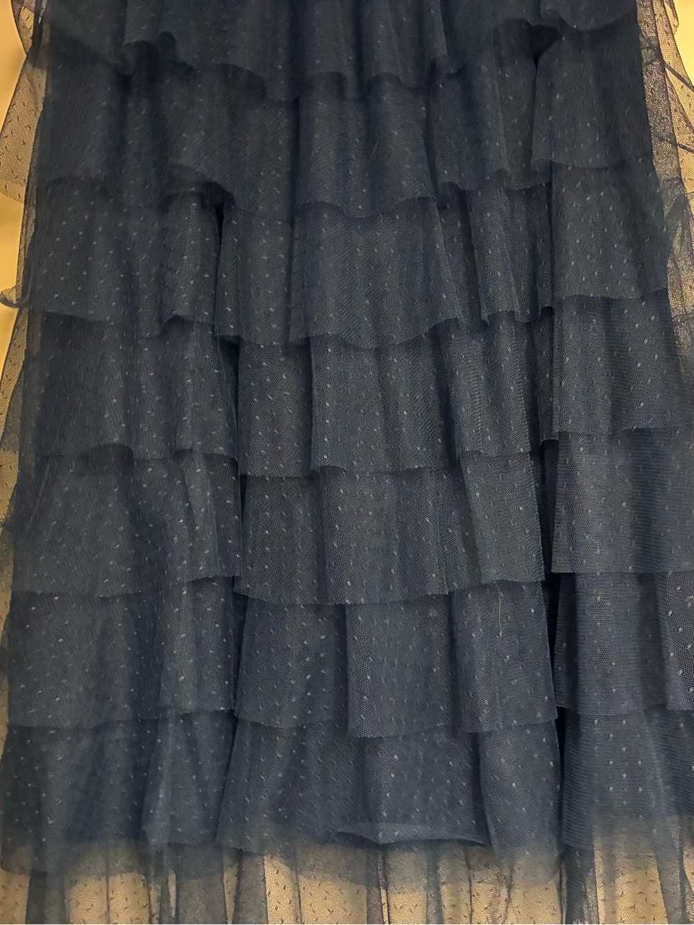 Anthropologie - Navy Layered Tulle Midi Skirt - Women